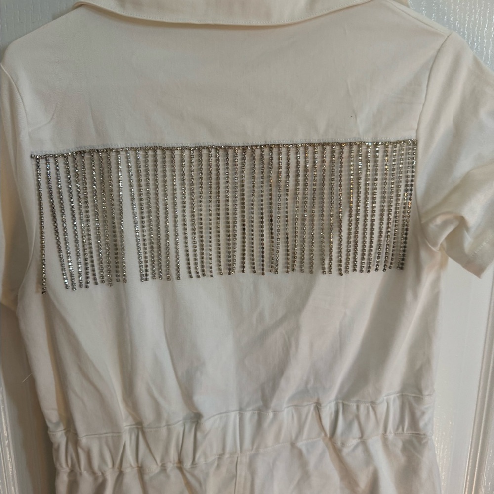 Buddy Love White Button-Up Short Sleeve Romper - Picture 4 of 4